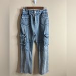 Women’s unbranded straight leg cargo jeans size 26x29 Blue Photo 10