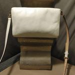 Kate Spade White Leather Crossbody Bag With Striped Lining & Turn Lock Closure Photo 4