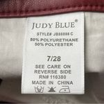 Judy Blue  Burgundy Red Faux Leather Tummy Control Straight Leg Pant 7 / 28 NEW Photo 4