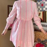 60s Pink Daisy Print High Neck Mini Dress Photo 0