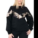 Black and Gold Sequin Women's Sweatshirt Size XXL Photo 0