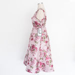 Adrianna Papell - Floral Boat-Neck Floral Jacquard Dress Photo 6