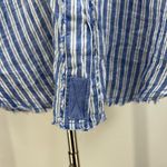 Free People  We The Free Sail Away Linen Stripe Shirt Blue Photo 9