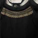Free People New Romantics  Black Blouse with Lace Detail Photo 2
