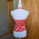 Vintage Coral Satin Halter Top Orange Photo 1