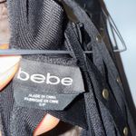 Bebe  Black Studded Caged Bandage Bodycon Halter Neck Dress sz S petite Mob Wife Photo 3