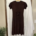 Magic Dress One Size Burgundy Embroidered Short Sleeve Maxi Adjustable Waist Tie Photo 4