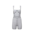 We Wore What NEW Women's Size Large Gray Corset Bodysuit Photo 2