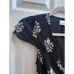 Sunday Best Rand Floral Print Deep V Neck Lined Cut Out Mini Dress Size 0 Black Photo 1