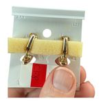 Vintage Gold Tone Faceted Huggie Hoop Earrings Unsigned Photo 1