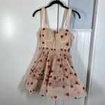 ASOS exclusive Lace & Beads corset tiered mini dress in taupe rose heart sexy Photo 3
