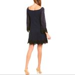 New Sara Campbell Mini Blue Floral Lace Dress Long Bell Sleeve Navy Size 0 Photo 1