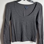 American Eagle  Women Lace Long Sleeve Gray Crop Top XS Photo 1