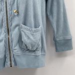 Juicy Couture Terry Cloth Y2K 2000s Zip Up Jacket Hoodie Top Blue Medium Logo Photo 5