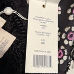 Tory Burch NWT Stamped Floral Fringed Silk Square Scarf/Wrap Photo 5