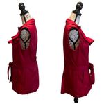 Sandro  Studio Puff Lapel Vest with Belt Ruby Red Size Large Statement Bold Photo 2