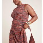 By Anthropologie Tami Sleeveless Knit Tunic Size 2X Space Dye Colorful Slit Fall Red Photo 0