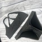 Madewell  Second Wave Classic Bikini Bottom: Contrast-Stitched Edition Coal SM Photo 1