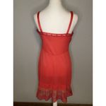 Vintage 50s 60s Red Sz 36 Nightgown Tulle Lace Trim Peignoir Slip Dress Snowdon Photo 6