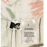 MTV Orange Tie Dye Tropical Print Graphic Fleece Shorts ~ Women's Size LARGE Photo 5