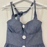 Ruby Rox  Women’s Denim Halter Button Front Mini Dress Blue Size 3 Cute Girly Photo 1