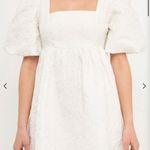 Endless Rose Open Back Floral Jacquard Puff Dress Photo 5