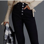 We Wore What  Danielle Jeans Crystal Button Up Black Jeans Size 25 NWT NEW Photo 2