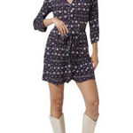 Y2K. VTG. A.P.N.Y RETRO ALL OVER PRINT GRAPHIC‎ DRESS SMALL. Purple Photo 0