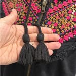 Akemi + Kin Anthropologie Embroidered Black Hooded Sweatshirt Terry Hoodie Size S Photo 6