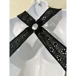 ZARA  Black Cutwork Embroidery Eyelet Maxi Dress Open Back Beach Vacation XS Photo 9