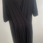 ASOS black deep v quarter sleeve jumpsuit Photo 4