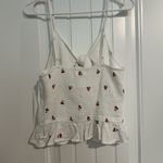 White Tank Top with Cherry Print Size L Photo 4