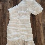 Mergim Magda Bridal One Shoulder Dress White Size 2 US Size Medium *No Belt* Photo 5