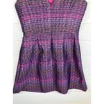 Vince Camuto Blue Pink Cap Sleeves Jacquard Pattern Fit & Flare Dress Size 8 Photo 8