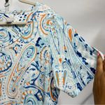 Chico's  paisley v-neck tee t-shirt womens Size 3 (XL) blue short sleeve beach Photo 4