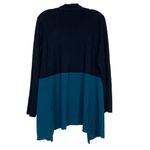 Yest Black Teal Color Block Open Front Cardigan Sz 8 Photo 1