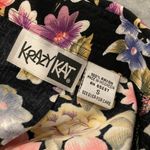 Krazy Kat  Size S Black Floral Flowy Short Sleeve Collared Button Down Shirt 90s Photo 9