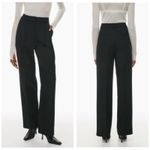 Babaton Aritzia  The Effortless Pleated Wide Leg Pants Size 12 Black Office Chic Photo 1