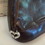 Brighton Brown Leather Snakeskin Embossed Shoulder Bag Purse Handbag Photo 2