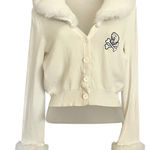 Dolls Kill x Hot Stuff Casper Friendlier Than Most White Faux Fur Cardigan Top Photo 0