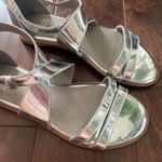 Eileen Fisher new  Silver Mirror Metallic Cici Strappy Leather Sandals size 6 Photo 0