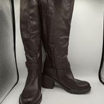 Zodiac  Georgia Knee High Boot 8.5M Brown Riding Heel Tall Lug Buckle Moto Photo 5