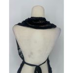 Hendi Black Lace Top Halter Open Back Whimsigoth Goth Fairy Tie Back One Size Size M Photo 5
