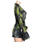 Camila Coelho Amelia Romper, Black Palm, XXS Photo 10