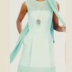 J.Crew A-line laser cut perforated sleeveless dress with pockets in mint Photo 0