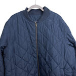 Reversible Navy Quilted Sherpa Fleece Jacket Women’s XL Blue Photo 1