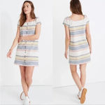Madewell NWT  TextureThread Cap-Sleeve Dress Stripe XL 100% Cotton‎ 0224 Photo 4