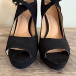 Thalia Sodi  Chelsie Platform Heels Black Faux Suede Size 8 Peep Toe Hoco Photo 9