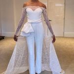 Carolina Herrera NWT  Lourdes STRAPLESS CHANTILLY LACE JUMPSUIT Photo 0