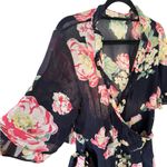 ByTiMo Floral Wrap Mini Dress Black Size M Photo 1